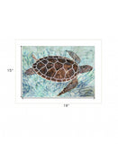 Sea Turtles Collage 1 White Framed Print Wall Art - Homeroots - Flyclothing LLC