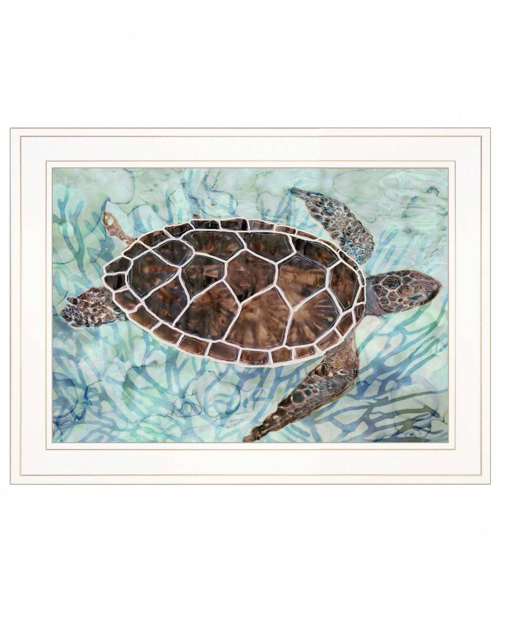 Sea Turtles Collage 1 White Framed Print Wall Art - Homeroots - Flyclothing LLC