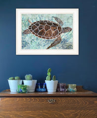Sea Turtles Collage 1 White Framed Print Wall Art