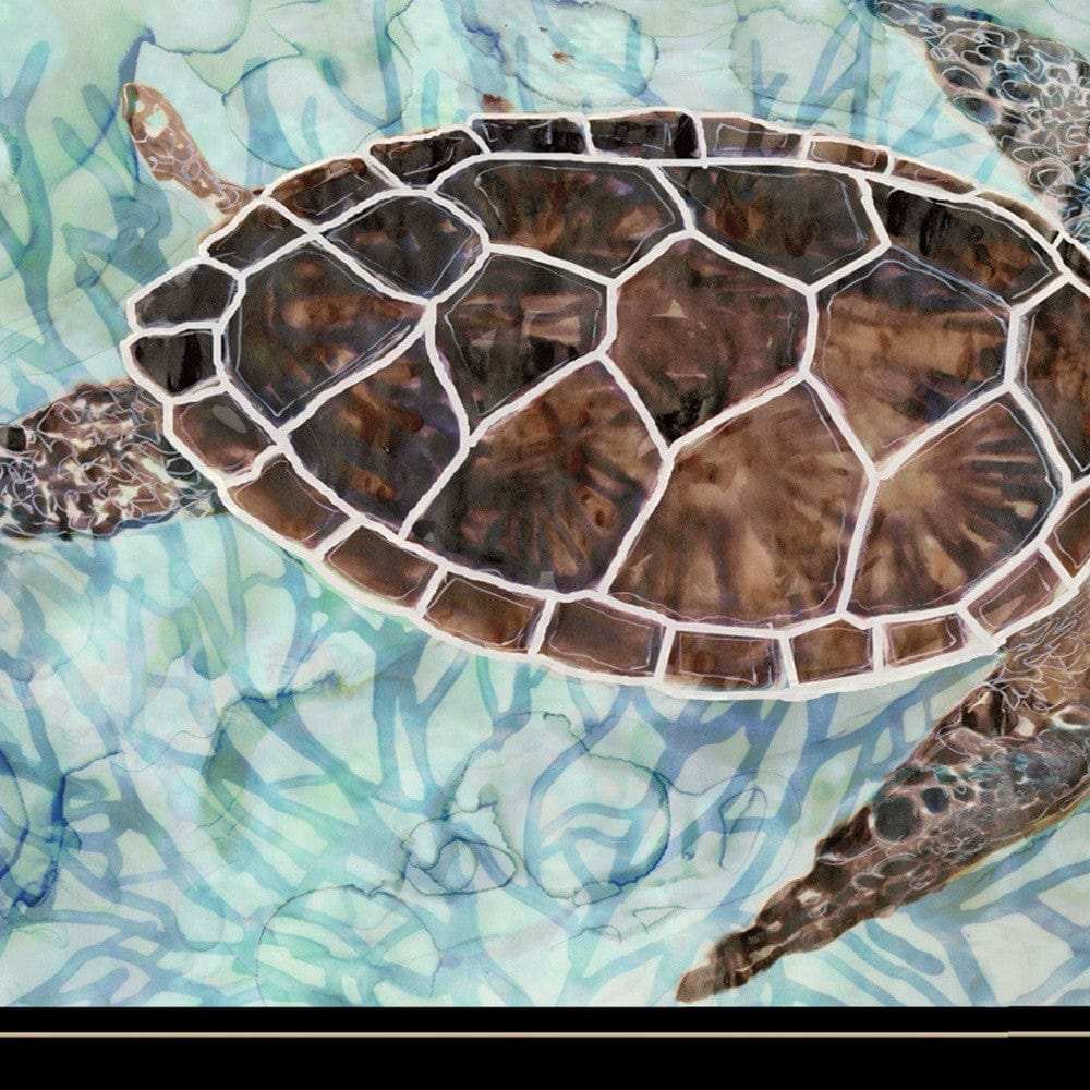 Sea Turtles Collage 1 Black Framed Print Wall Art - Homeroots - Flyclothing LLC