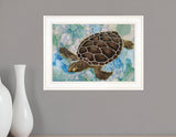 Sea Turtles Collage II 1 White Framed Print Wall Art - Homeroots
