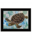 Sea Turtles Collage II 2 Black Framed Print Wall Art - Homeroots
