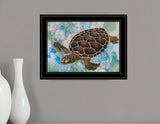 Sea Turtles Collage II 2 Black Framed Print Wall Art - Homeroots