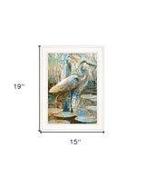 Marsh Herons I 1 White Framed Print Wall Art - Homeroots - Flyclothing LLC