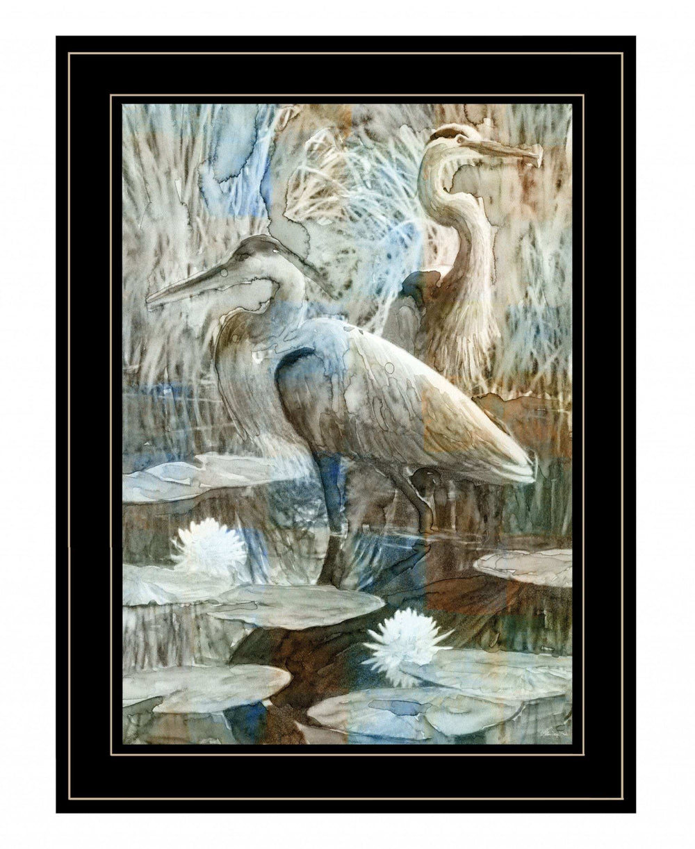 Marsh Herons II 2 Black Framed Print Wall Art - Homeroots - Flyclothing LLC