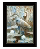 Marsh Herons II 2 Black Framed Print Wall Art - Homeroots