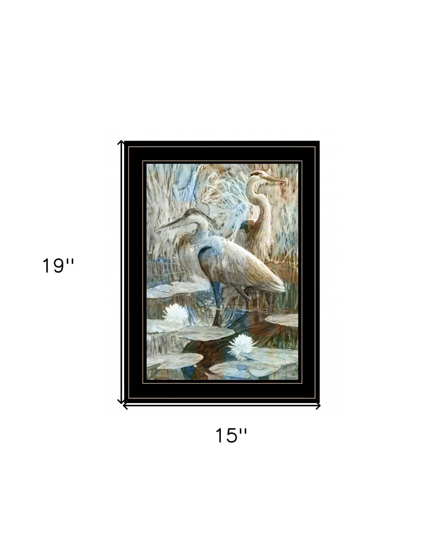 Marsh Herons II 2 Black Framed Print Wall Art - Homeroots - Flyclothing LLC