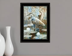 Marsh Herons II 2 Black Framed Print Wall Art - Homeroots