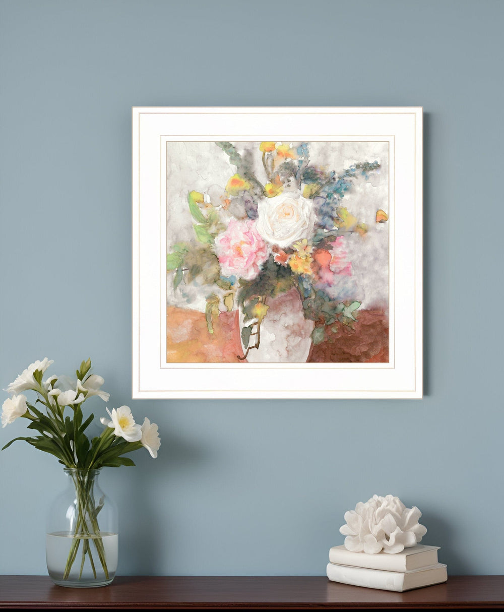 Table Bouquet 2 White Framed Print Wall Art - Homeroots