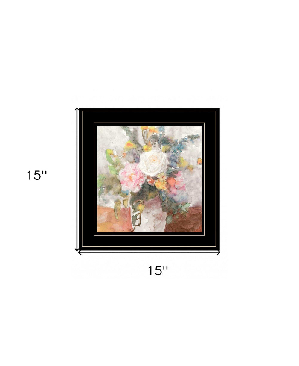 Table Bouquet 2 Black Framed Print Wall Art - Homeroots - Flyclothing LLC