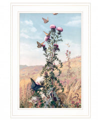 Meadow Butterflies 1 White Framed Print Wall Art - Homeroots