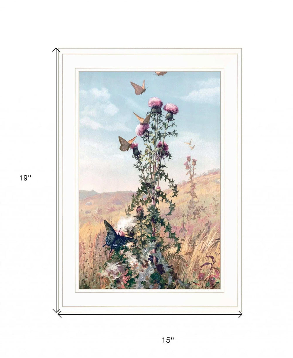 Meadow Butterflies 1 White Framed Print Wall Art - Homeroots - Flyclothing LLC