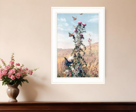 Meadow Butterflies 1 White Framed Print Wall Art - Homeroots