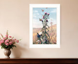 Meadow Butterflies 1 White Framed Print Wall Art - Homeroots