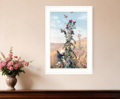 Meadow Butterflies 1 White Framed Print Wall Art - Homeroots