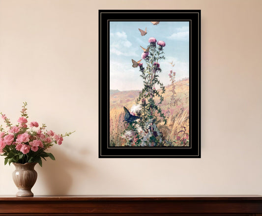 Meadow Butterflies 2 Black Framed Print Wall Art - Homeroots