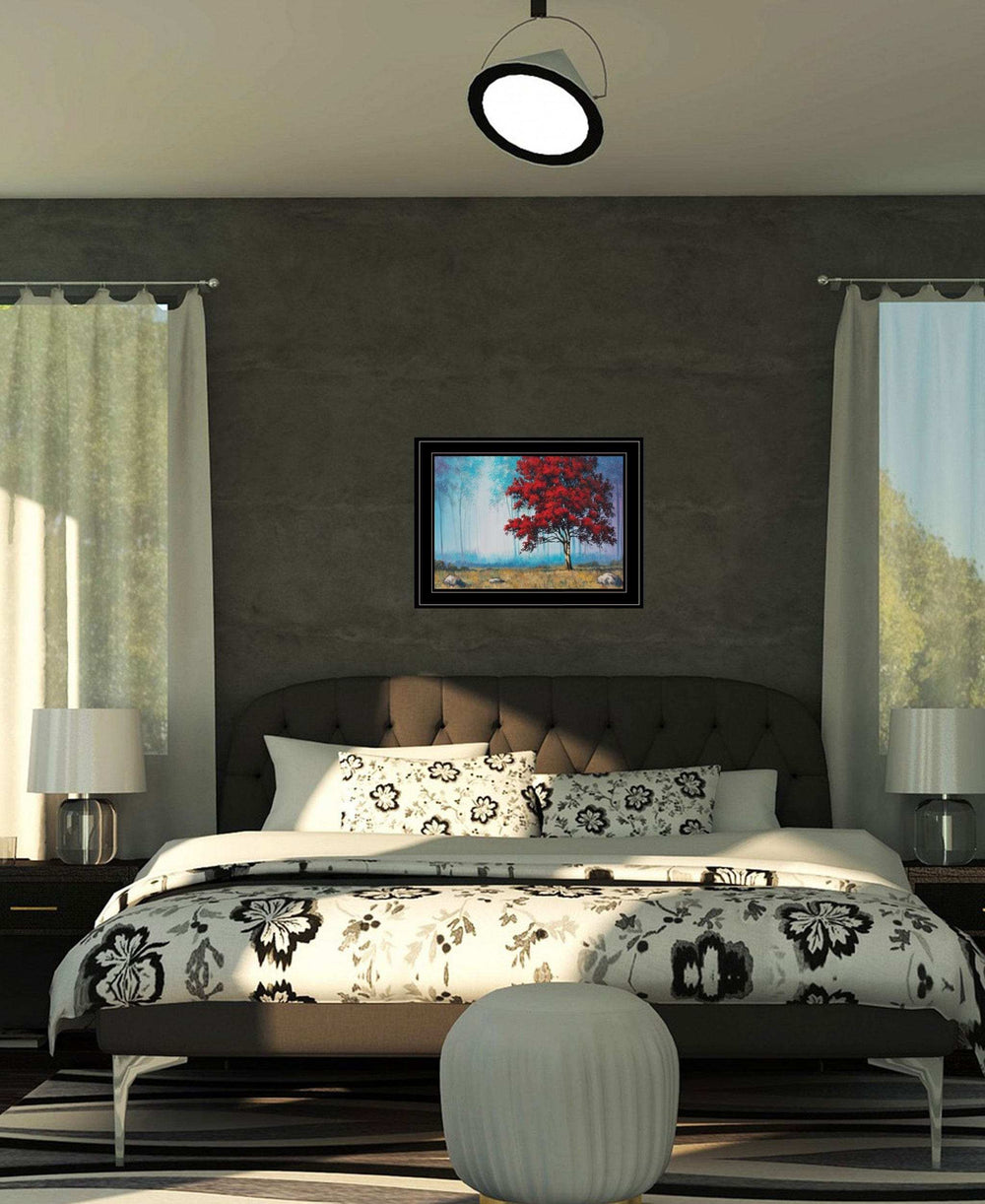 Red Tree 1 Black Framed Print Wall Art - Homeroots - Flyclothing LLC