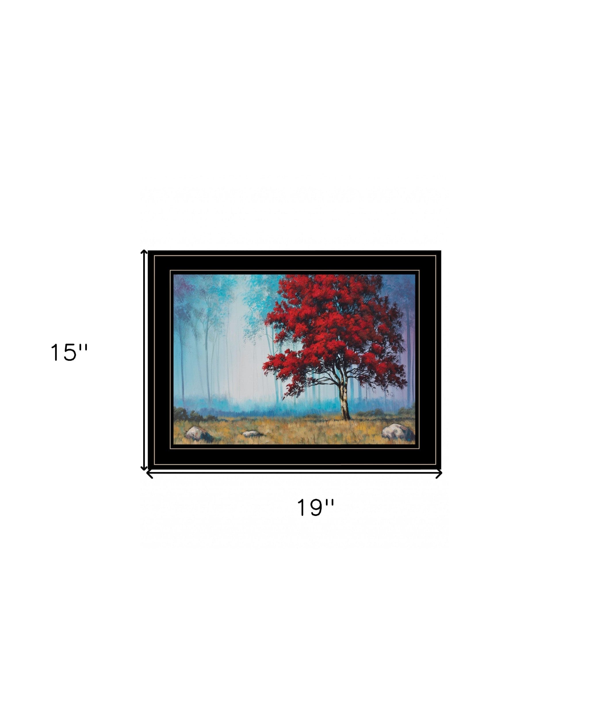Red Tree 1 Black Framed Print Wall Art - Homeroots