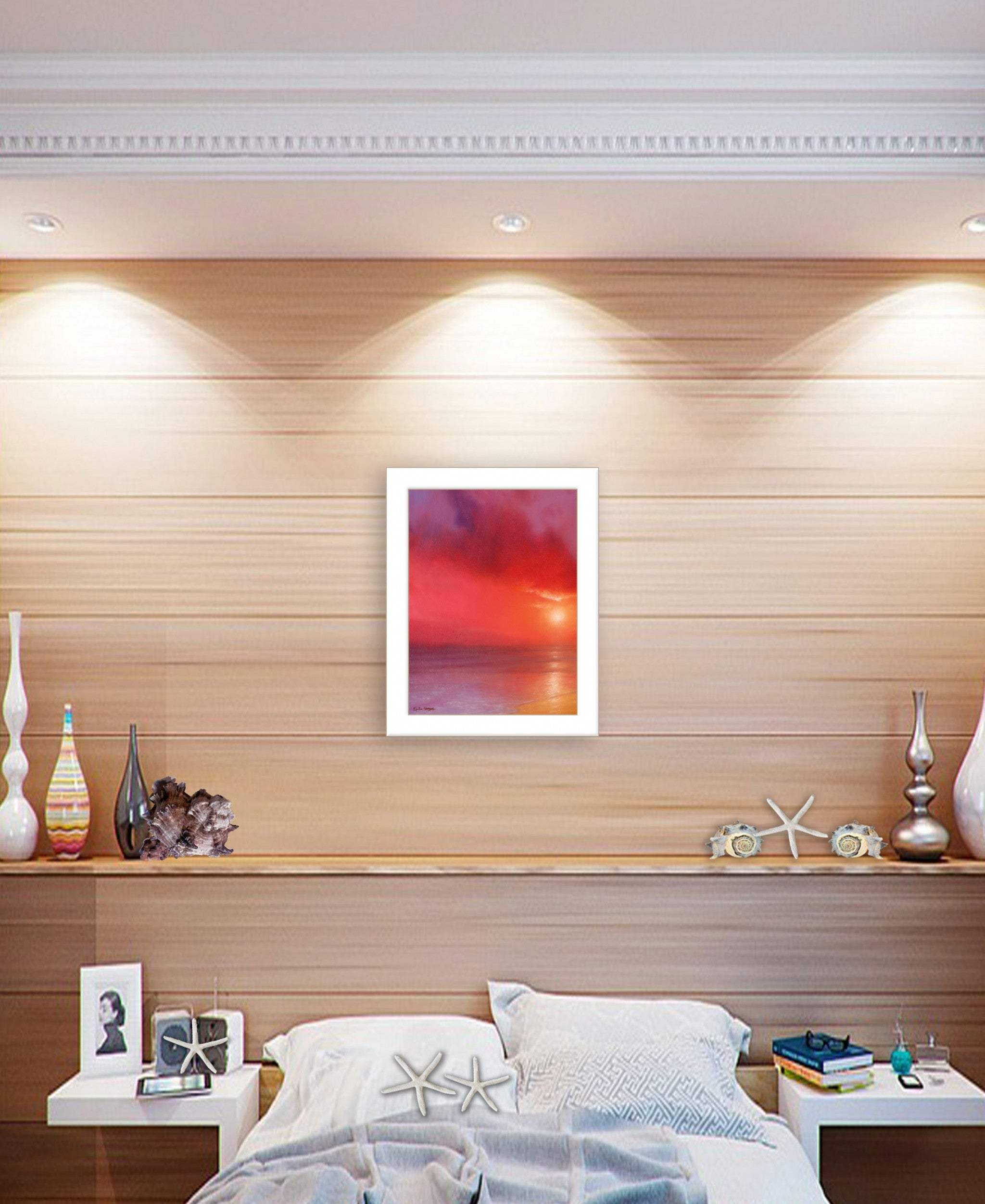 Sunset in Red 1 White Framed Print Wall Art - Homeroots - Flyclothing LLC