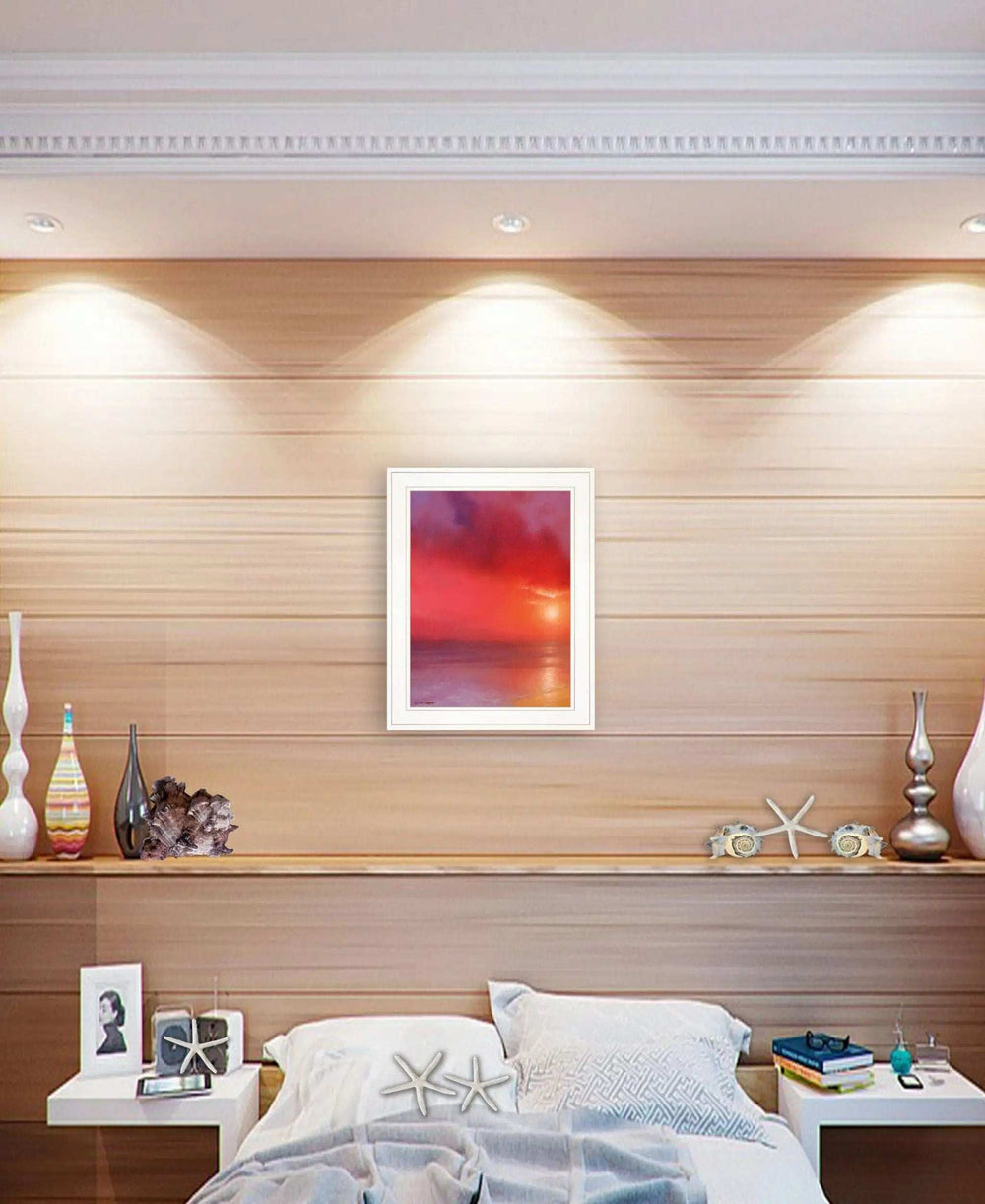 Sunset In Red 2 White Framed Print Wall Art - Homeroots - Flyclothing LLC