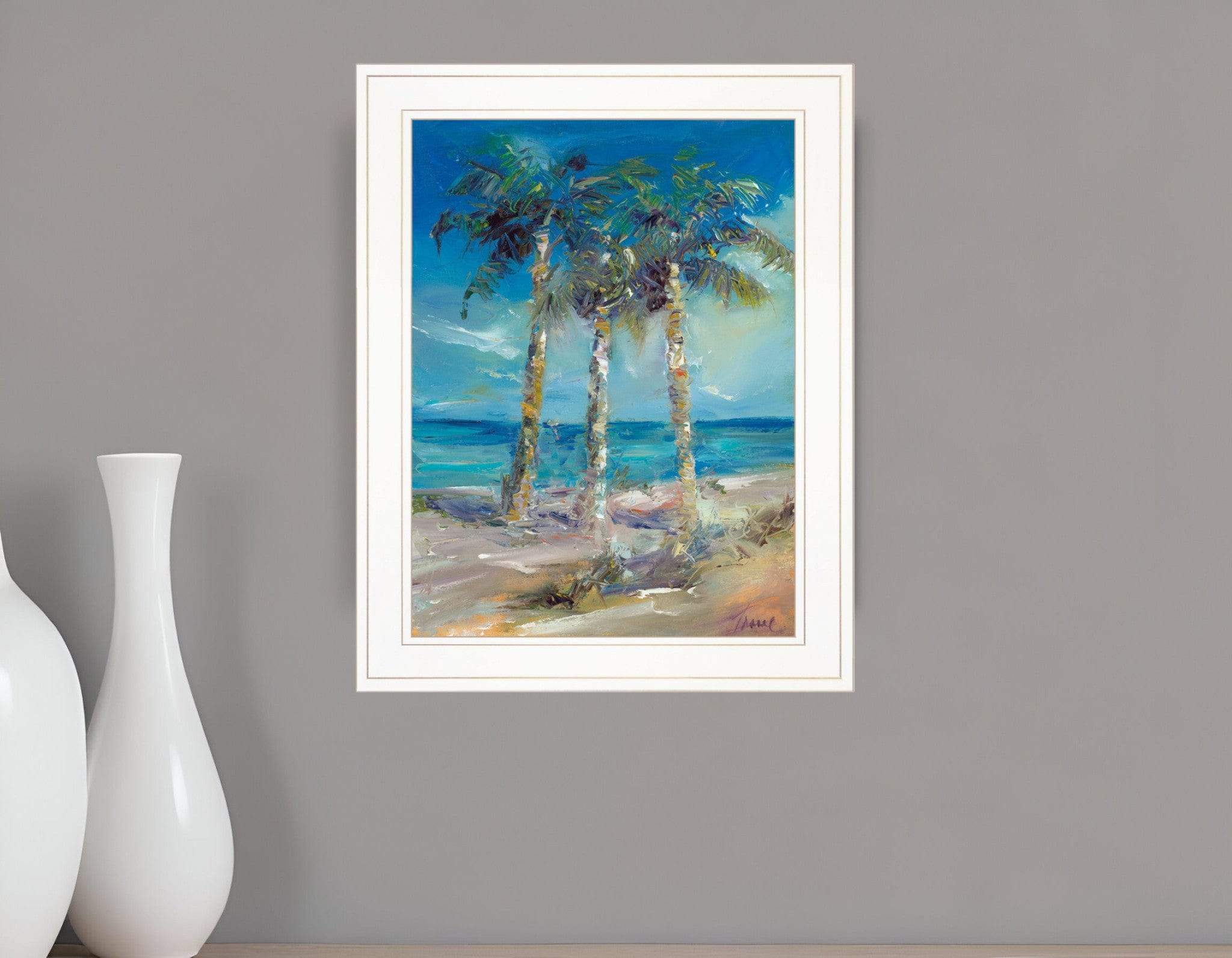 Threes Company 3 White Framed Print Wall Art - Homeroots - Flyclothing LLC