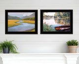 Set Of Two Serene Water 2 Black Framed Print Wall Art - Homeroots - Flyclothing LLC