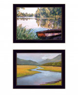 Set Of Two Serene Water 3 Black Framed Print Wall Art - Homeroots - Flyclothing LLC