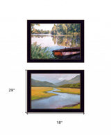 Set Of Two Serene Water 3 Black Framed Print Wall Art - Homeroots - Flyclothing LLC