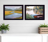 Set Of Two Serene Water 3 Black Framed Print Wall Art - Homeroots - Flyclothing LLC