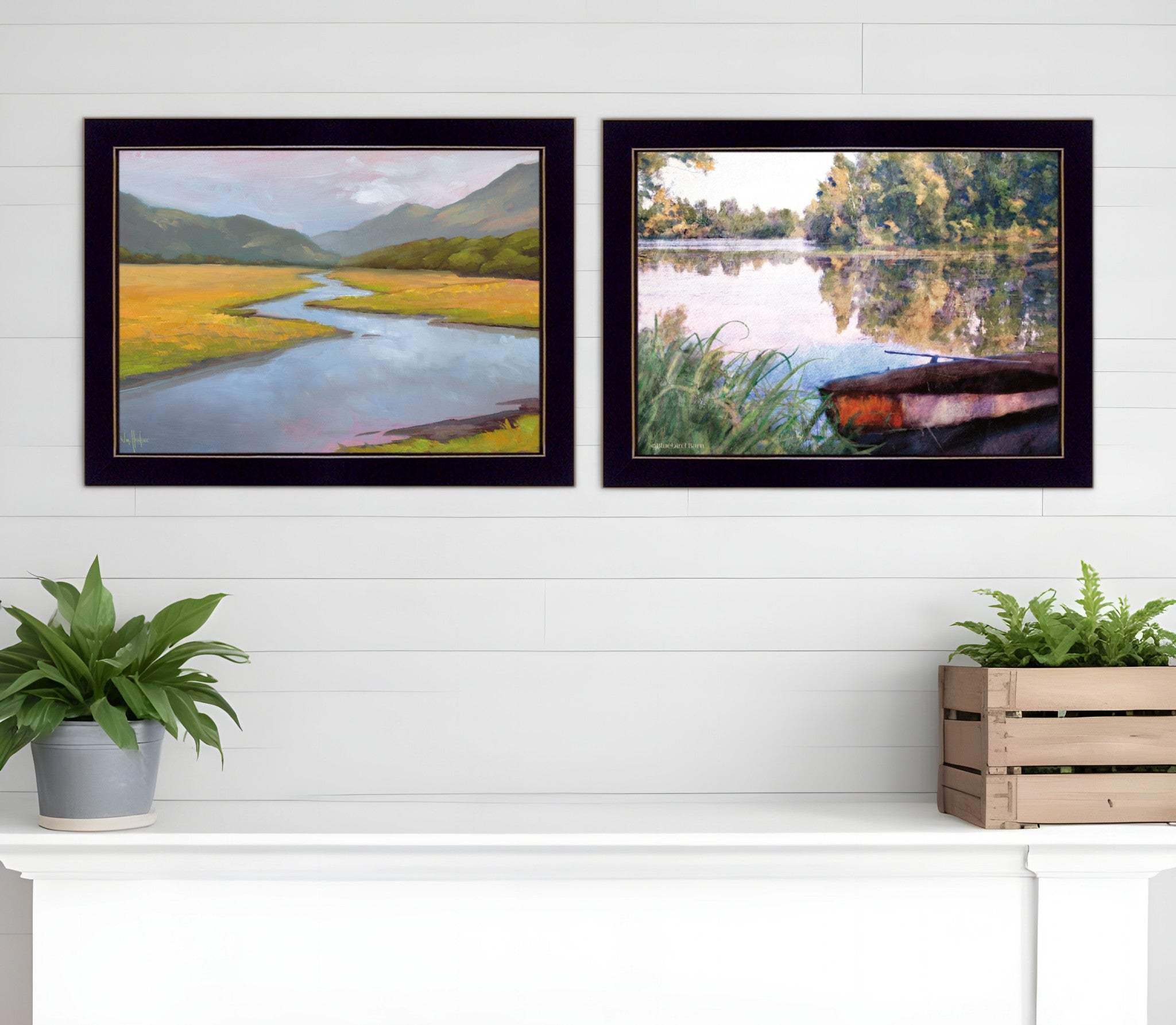 Set Of Two Serene Water 3 Black Framed Print Wall Art - Homeroots - Flyclothing LLC