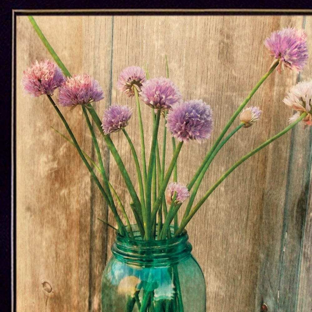 Set Of Two Country Sunflowers and Chives Black Framed Print Wall Art - Homeroots - Flyclothing LLC