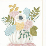Set Of Three Floral Pumpkins 3 White Framed Print Wall Art - Homeroots - Flyclothing LLC