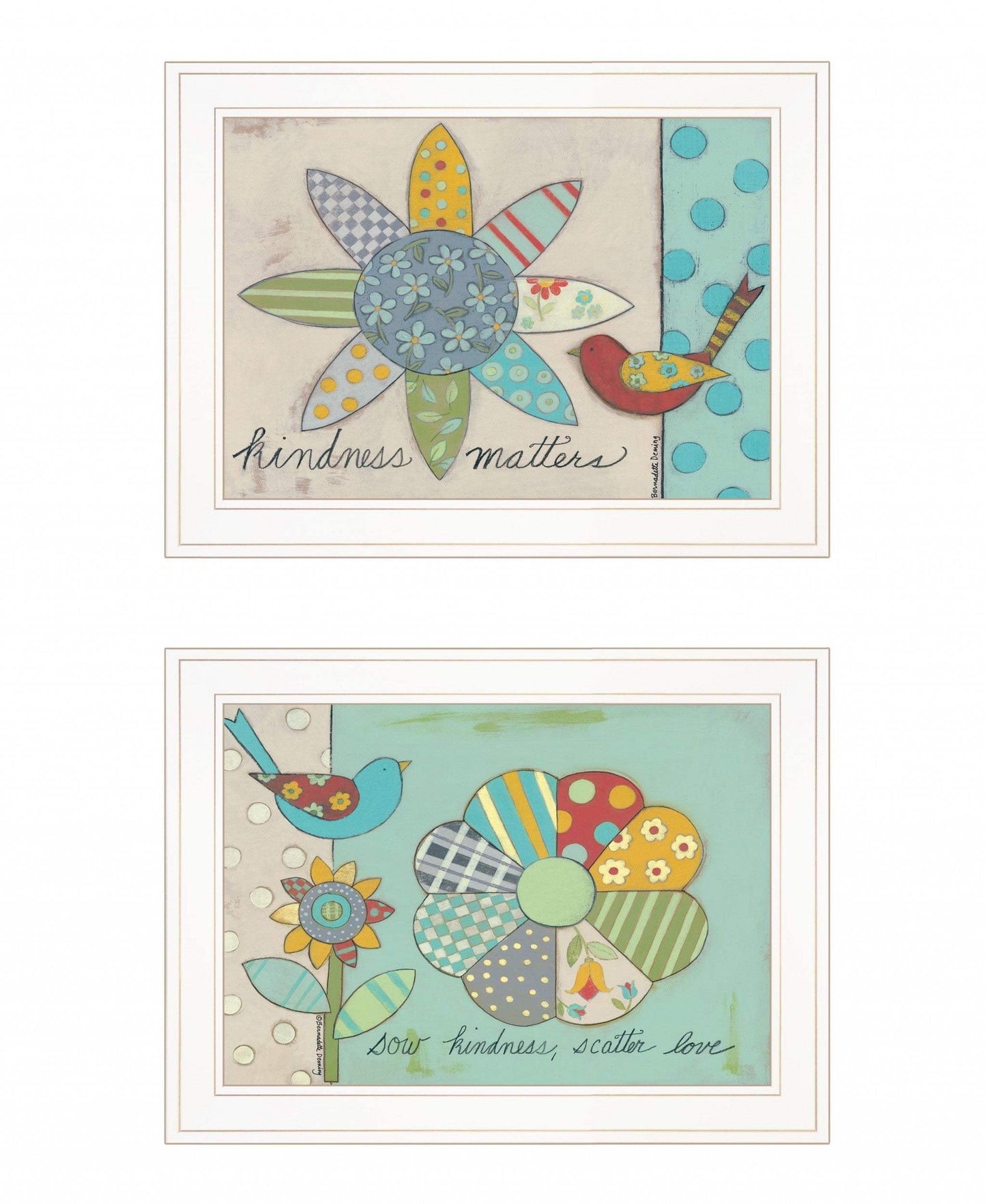 Set Of Two Kindness 1 White Framed Print Wall Art - Homeroots - Flyclothing LLC