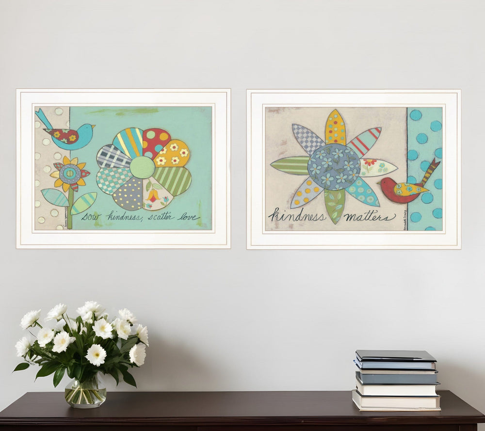 Set Of Two Kindness 1 White Framed Print Wall Art - Homeroots