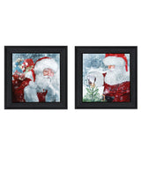 Set Of Two Santas Blessings 2 Black Framed Print Wall Art - Homeroots - Flyclothing LLC