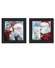 Set Of Two Santas Blessings 2 Black Framed Print Wall Art