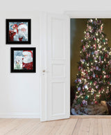 Set Of Two Santas Blessings Black Framed Print Wall Art - Homeroots - Flyclothing LLC
