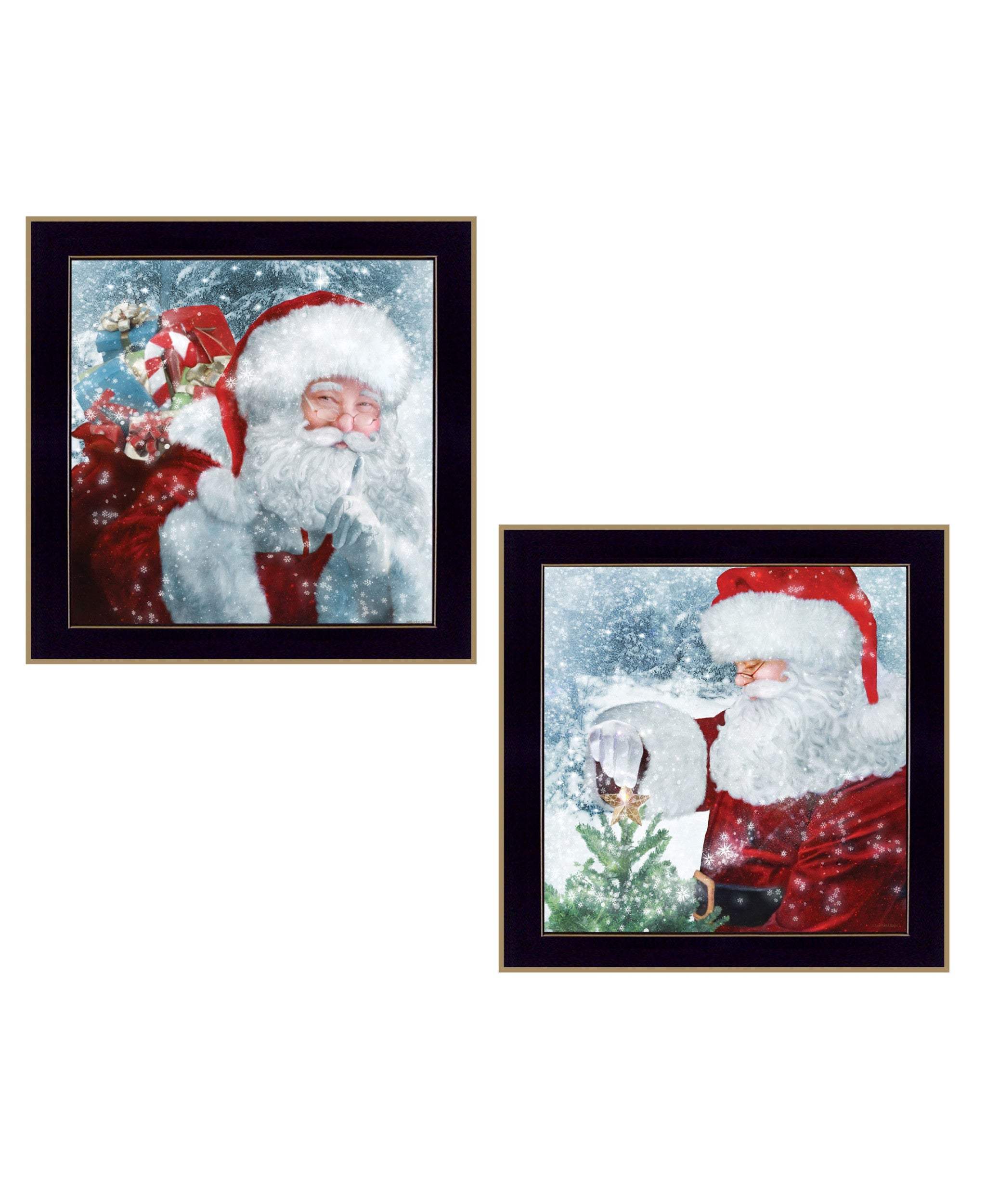 Set Of Two Santas Blessings 4 Black Framed Print Wall Art - Homeroots - Flyclothing LLC