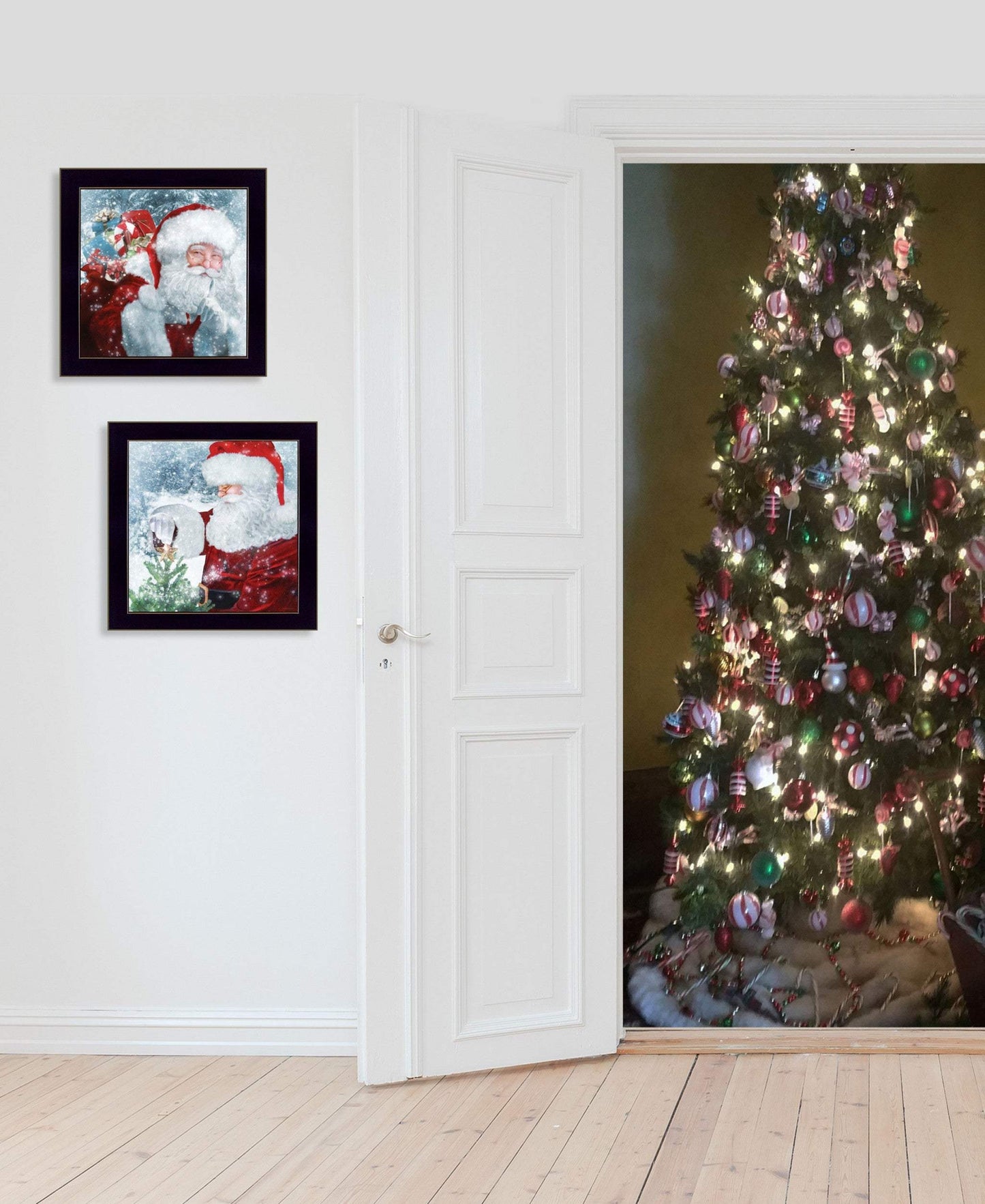 Set Of Two Santas Blessings 4 Black Framed Print Wall Art - Homeroots - Flyclothing LLC