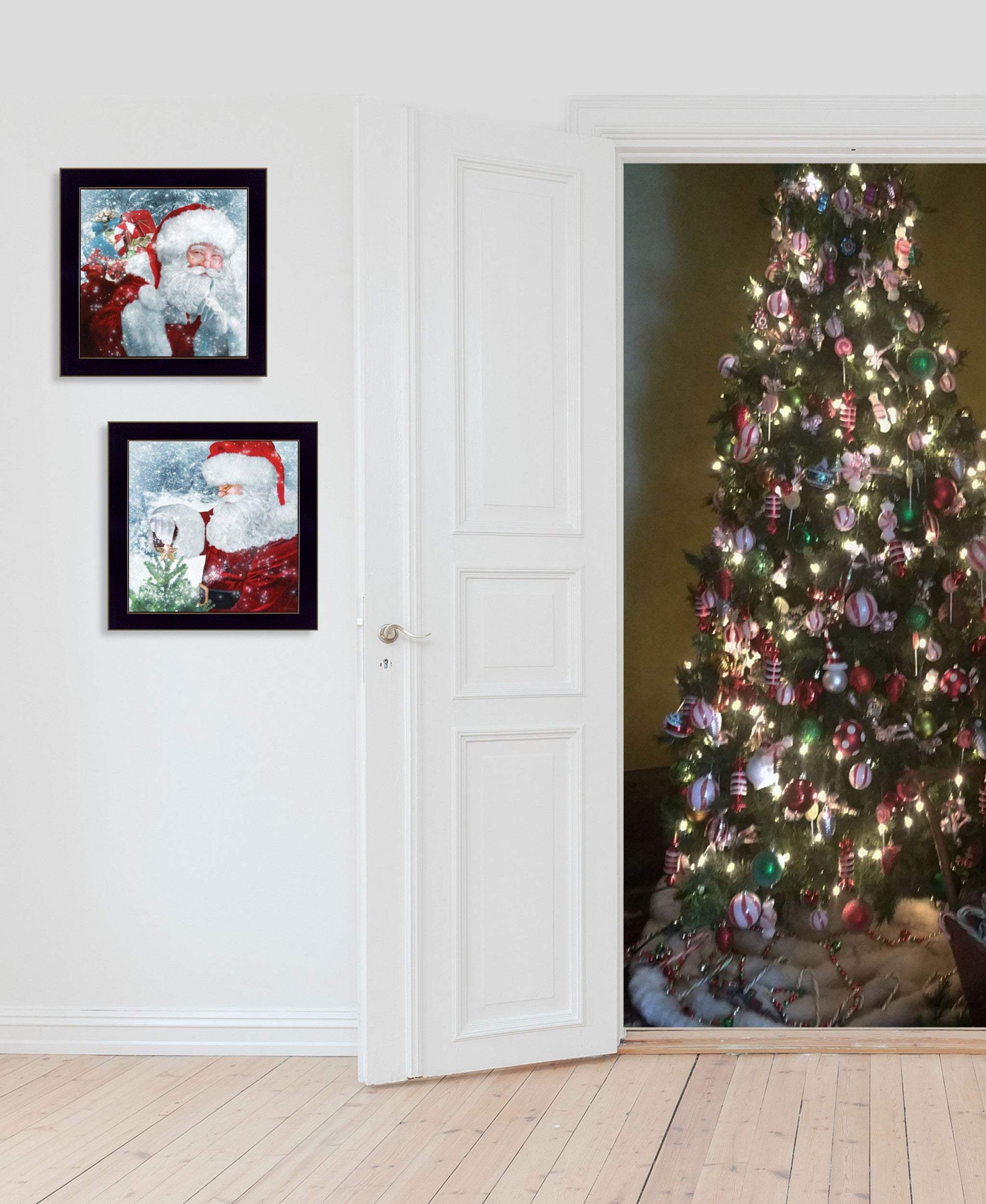 Set Of Two Santas Blessings 4 Black Framed Print Wall Art - Homeroots - Flyclothing LLC