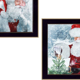 Set Of Two Santas Blessings 4 Black Framed Print Wall Art - Homeroots