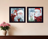 Set Of Two Santas Blessings 4 Black Framed Print Wall Art - Homeroots