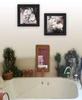 Set Of Two Noir Roses 2 Black Framed Print Wall Art - Homeroots - Flyclothing LLC