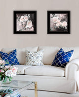 Set Of Two Noir Roses 3 Black Framed Print Wall Art - Homeroots - Flyclothing LLC