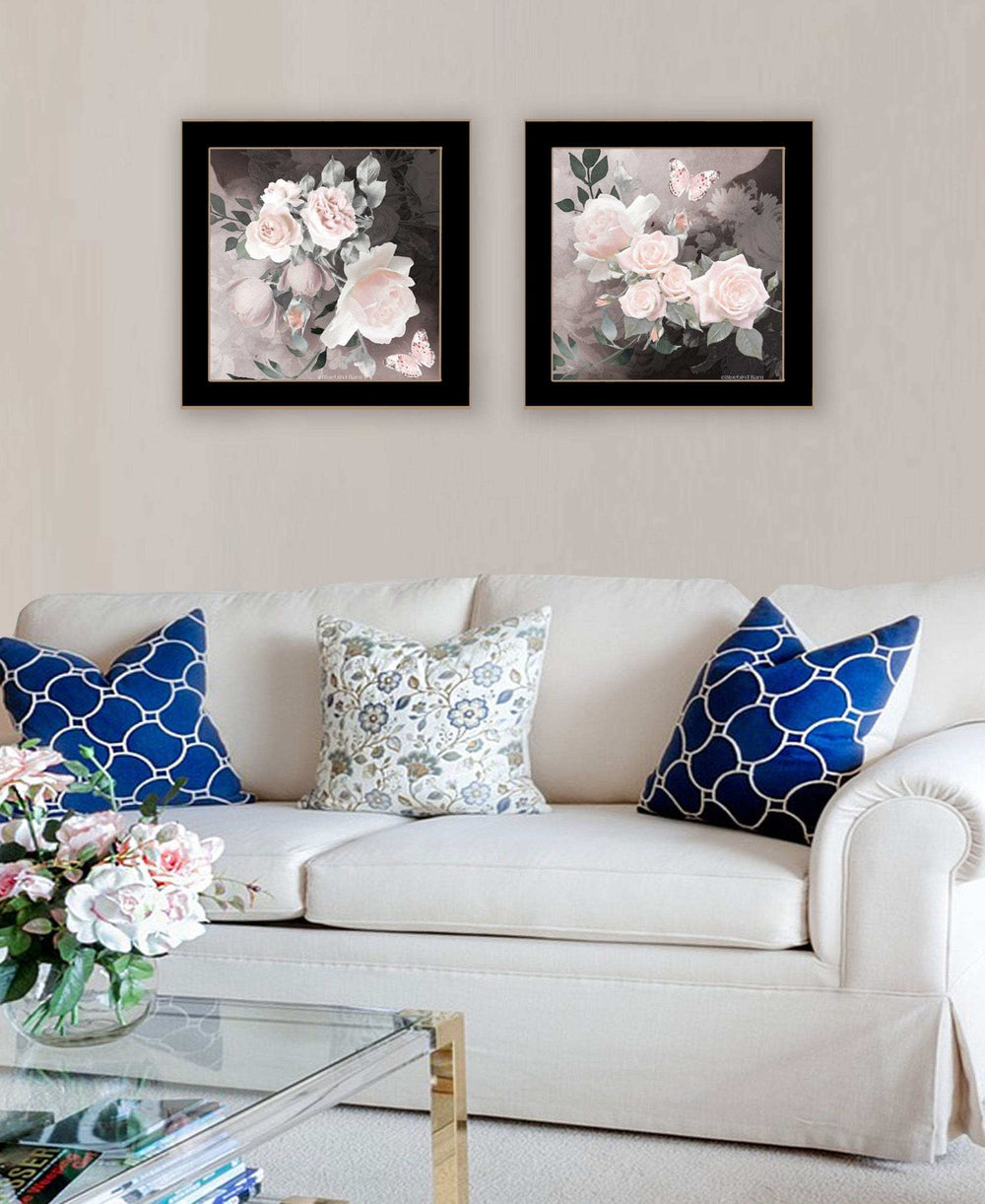 Set Of Two Noir Roses Black Framed Print Wall Art - Homeroots - Flyclothing LLC