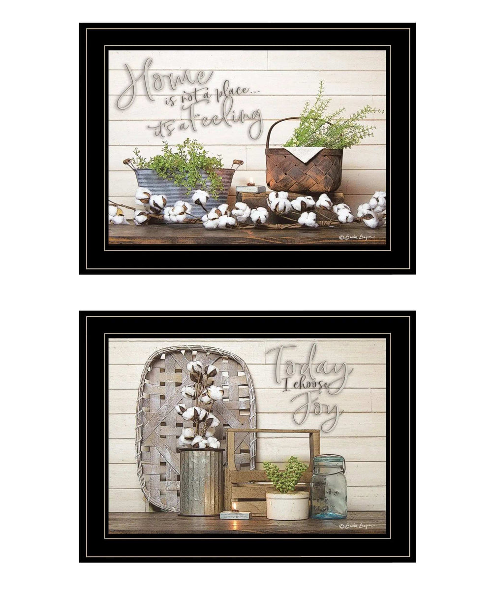 Set Of Two Choose Joy Black Framed Print Wall Art - Homeroots - Flyclothing LLC