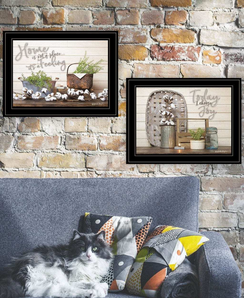 Set Of Two Choose Joy Black Framed Print Wall Art - Homeroots - Flyclothing LLC