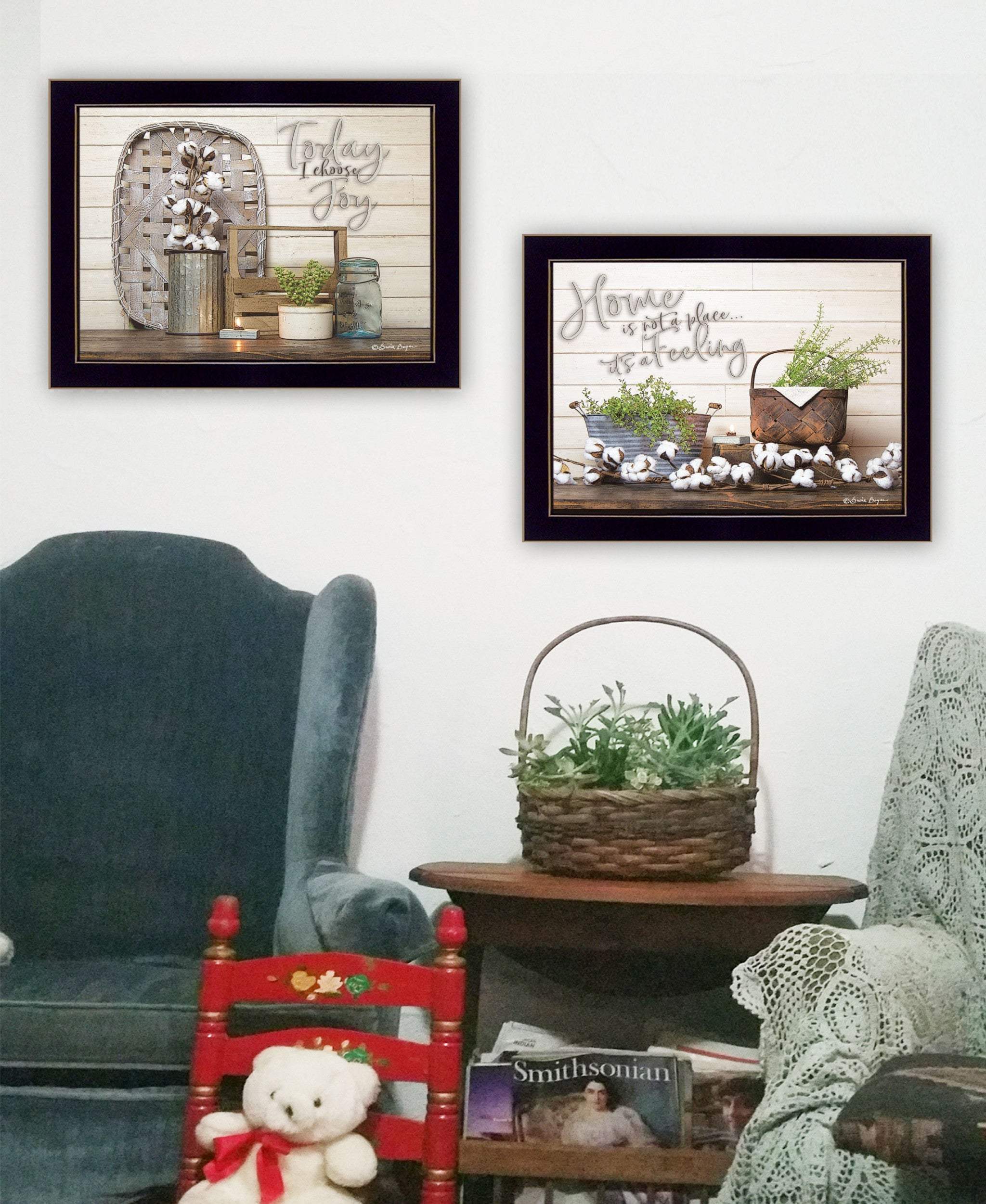 Set Of Two Choose Joy Black Framed Print Wall Art - Homeroots - Flyclothing LLC