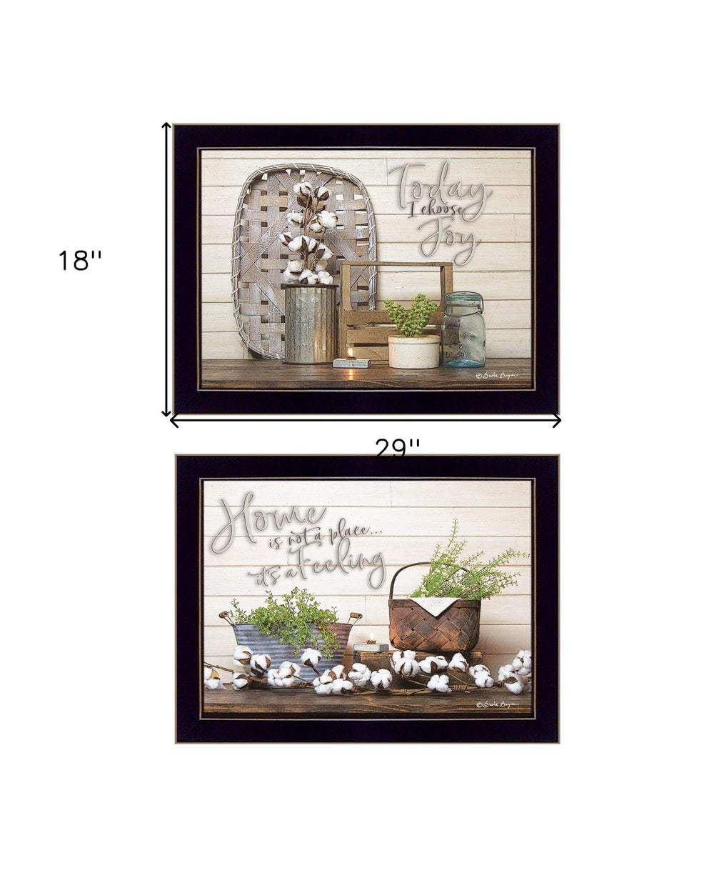 Set Of Two Choose Joy Black Framed Print Wall Art - Homeroots - Flyclothing LLC