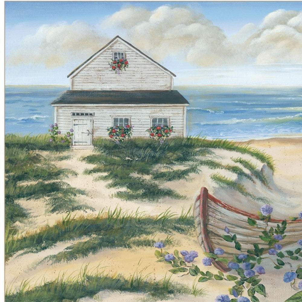 Set Of Two Sand Castle and Footprints 3 White Framed Print Wall Art - Homeroots - Flyclothing LLC